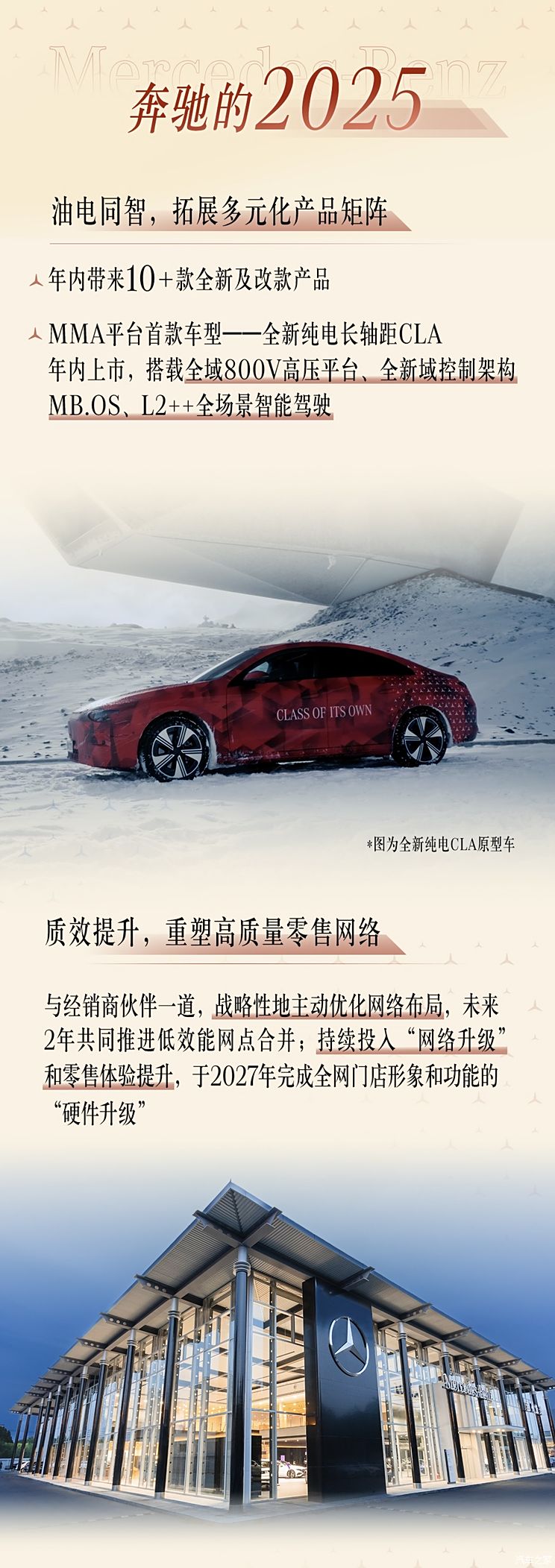 纯电长轴距CLA/长轴距GLE领衔 梅赛德斯-奔驰2025新车大爆料